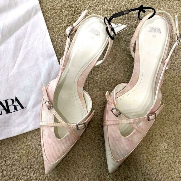 ZARA Pointed Toe Slingbacks NWT - Picture 5 of 16